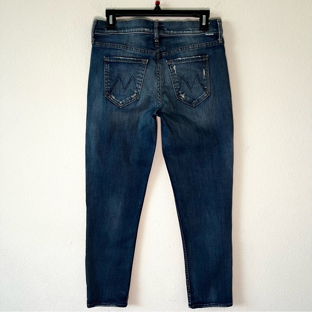 MOTHER The Dropout Boyfriend Jeans Tequila Truth Distressed Blue 25 - Picture 7 of 16